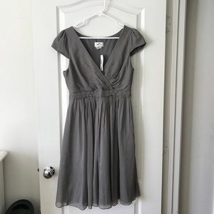 BRAND NEW, J. Crew Graphite Silk Chiffon Dress